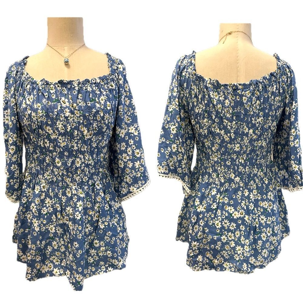 NWT Floral Smocked Top